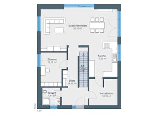 Fertighaus Kundenhaus Granow - generation5.5 Haus 300 von WeberHaus Schlüsselfertig ab 437351€, Grundriss 1