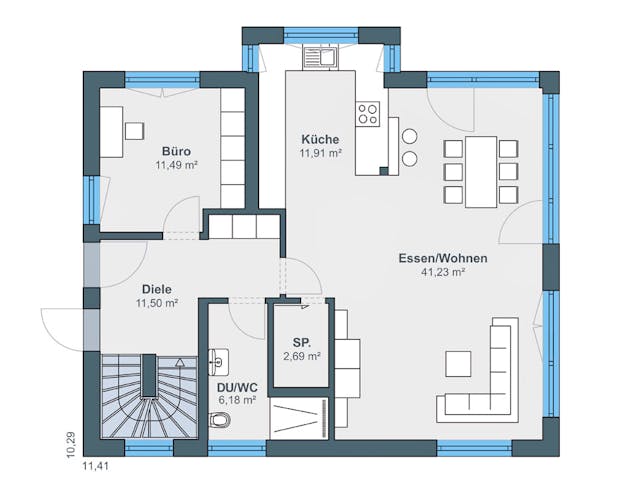 Fertighaus Kundenhaus Jungmann - generation5.5 Haus 200 von WeberHaus Schlüsselfertig ab 361500€, Grundriss 1