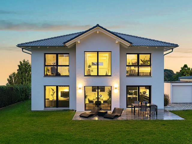 Fertighaus Kundenhaus Karg von WeberHaus Schlüsselfertig ab 525000€, Stadtvilla Außenansicht 1