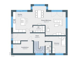 Fertighaus Kundenhaus Karg von WeberHaus Schlüsselfertig ab 525000€, Stadtvilla Grundriss 1