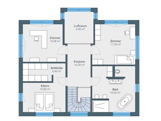 Fertighaus Kundenhaus Karg von WeberHaus Schlüsselfertig ab 525000€, Stadtvilla Grundriss 2