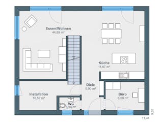 Fertighaus Kundenhaus Ritter - generation5.5 Haus 200 von WeberHaus Schlüsselfertig ab 386400€, Grundriss 1