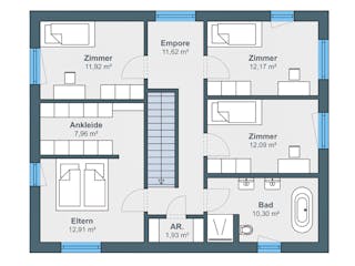 Fertighaus Kundenhaus Ritter - generation5.5 Haus 200 von WeberHaus Schlüsselfertig ab 395700€, Grundriss 2