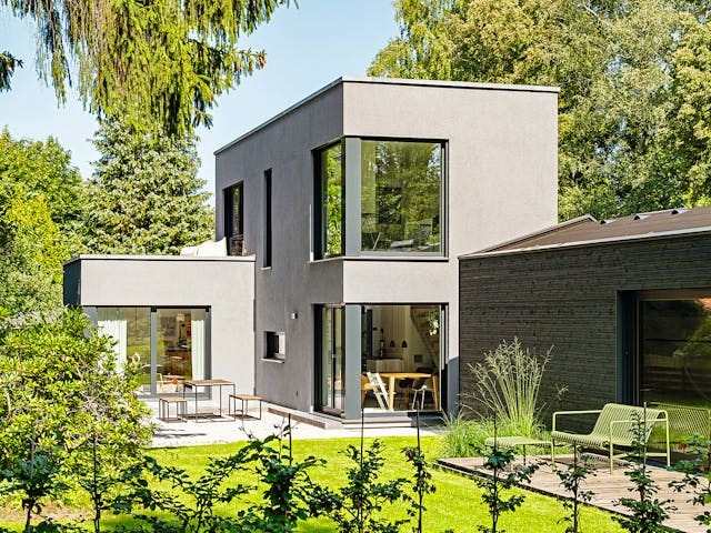 Fertighaus Kundenhaus Schneemann von WeberHaus Schlüsselfertig ab 318500€, Cubushaus Außenansicht 1 Fertighaus Kundenhaus Schneemann von WeberHaus Schlüsselfertig ab 318500€, Cubushaus Außenansicht 1