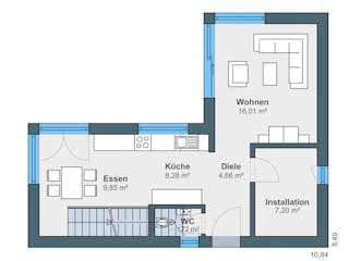 Fertighaus Kundenhaus Schneemann von WeberHaus Schlüsselfertig ab 318500€, Cubushaus Grundriss 1