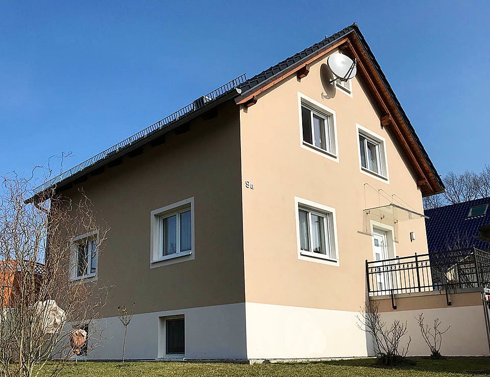 Massivhaus Einfamilienhaus 343 von WEIOTT-Massiv-Haus, Satteldach-Klassiker Außenansicht 2