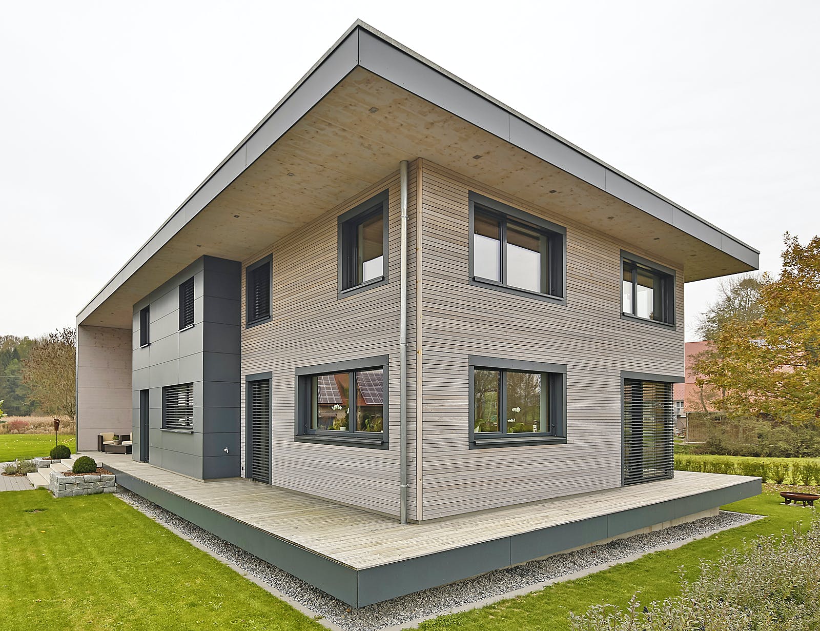 Fertighaus Haus BT von Weizenegger Schlüsselfertig ab 670000€, Cubushaus Außenansicht 2