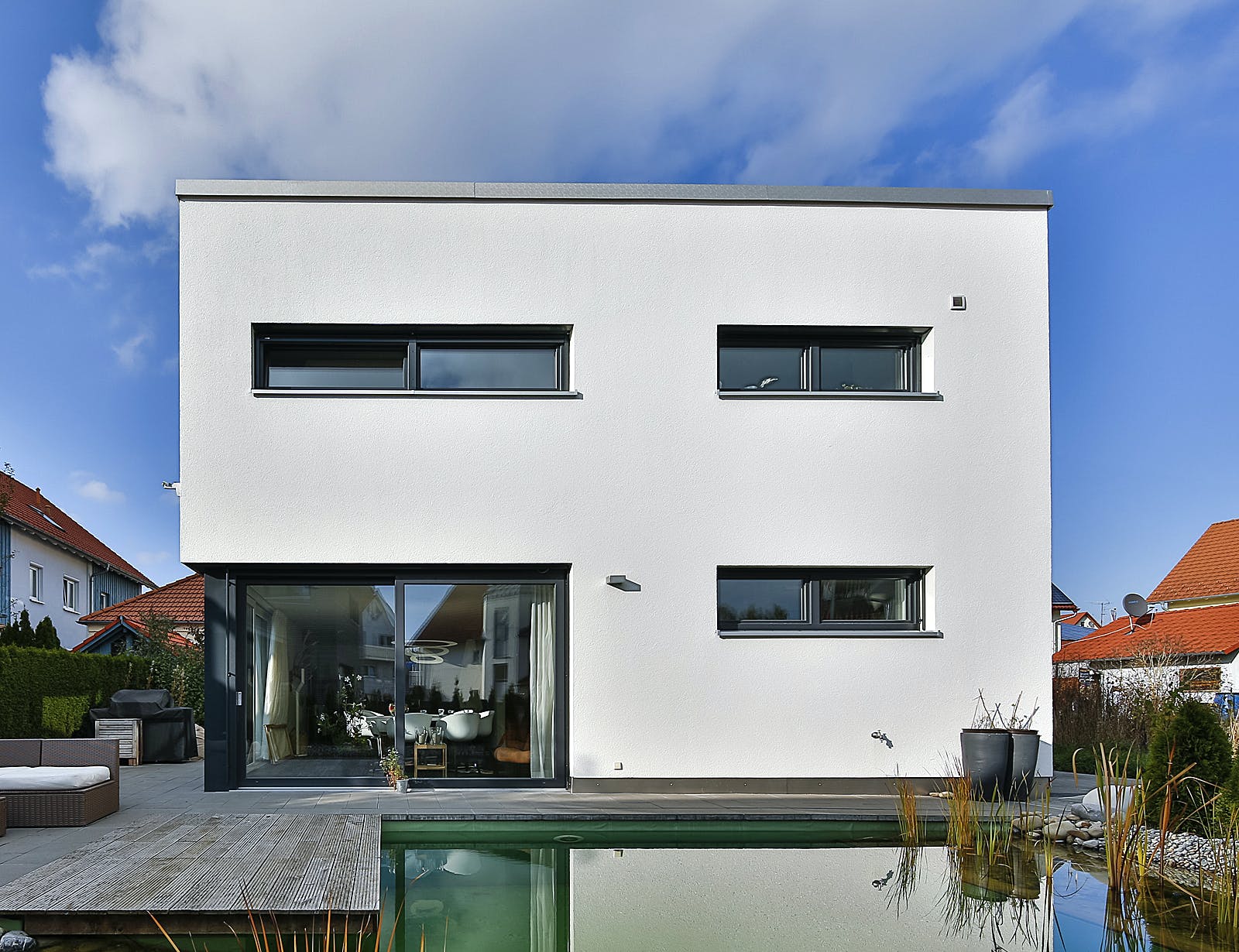 Fertighaus Haus LB von Weizenegger Schlüsselfertig ab 430000€, Pultdachhaus Außenansicht 1
