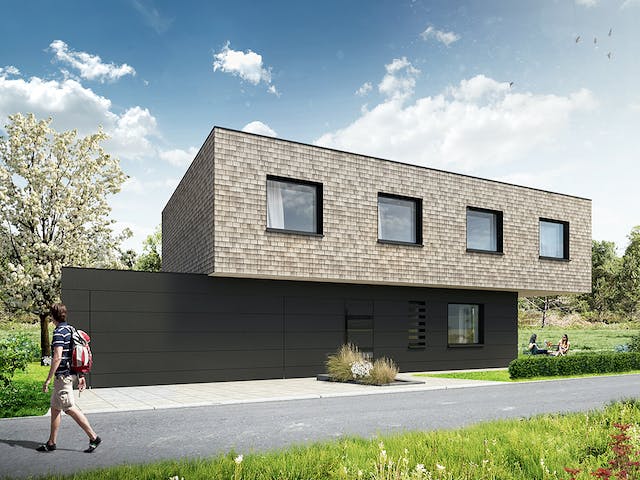 Fertighaus Haus MT von Weizenegger Schlüsselfertig ab 630000€, Cubushaus Außenansicht 1