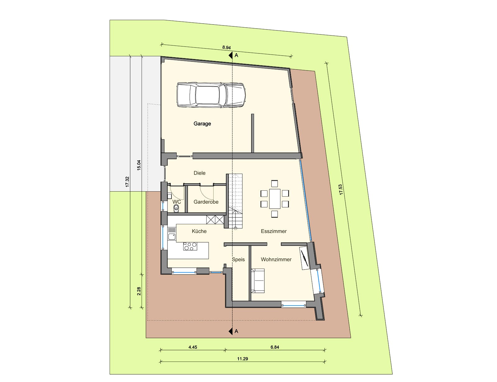 Fertighaus Haus MT von Weizenegger Schlüsselfertig ab 630000€, Cubushaus Grundriss 1