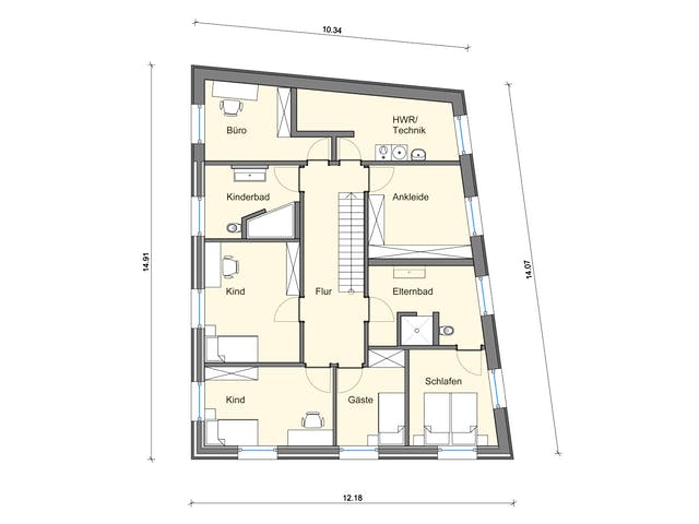 Fertighaus Haus MT von Weizenegger Schlüsselfertig ab 630000€, Cubushaus Grundriss 2