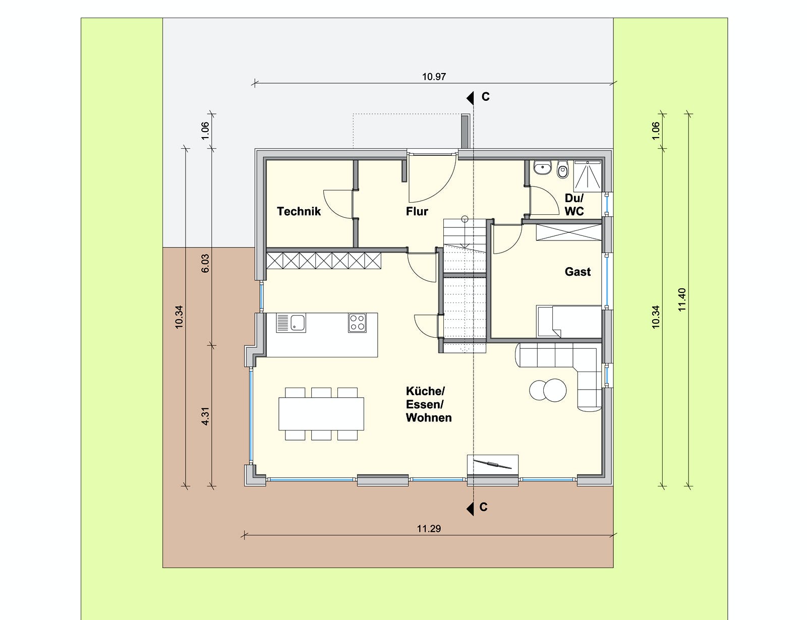 Fertighaus Haus SO von Weizenegger Schlüsselfertig ab 430000€, Satteldach-Klassiker Grundriss 1