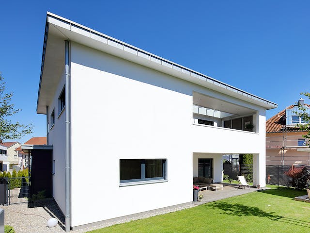 Fertighaus Haus mit Gewerbe WPBW von Weizenegger Schlüsselfertig ab 530000€, Cubushaus Außenansicht 4
