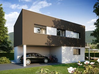 Fertighaus alea® CUBIC 2 von Wimberger, Cubushaus Außenansicht 1