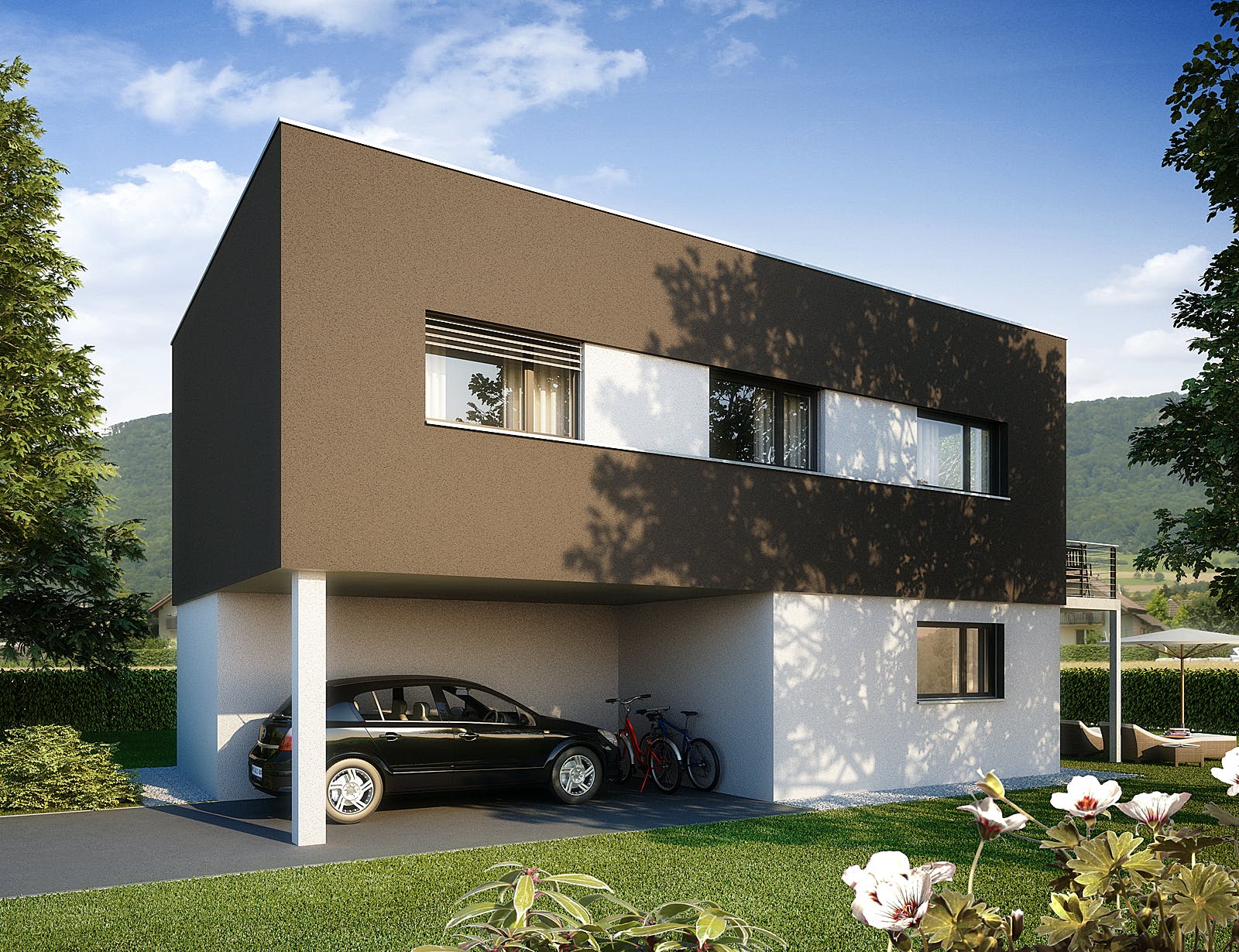 Fertighaus alea® CUBIC 2 von Wimberger, Cubushaus Außenansicht 1