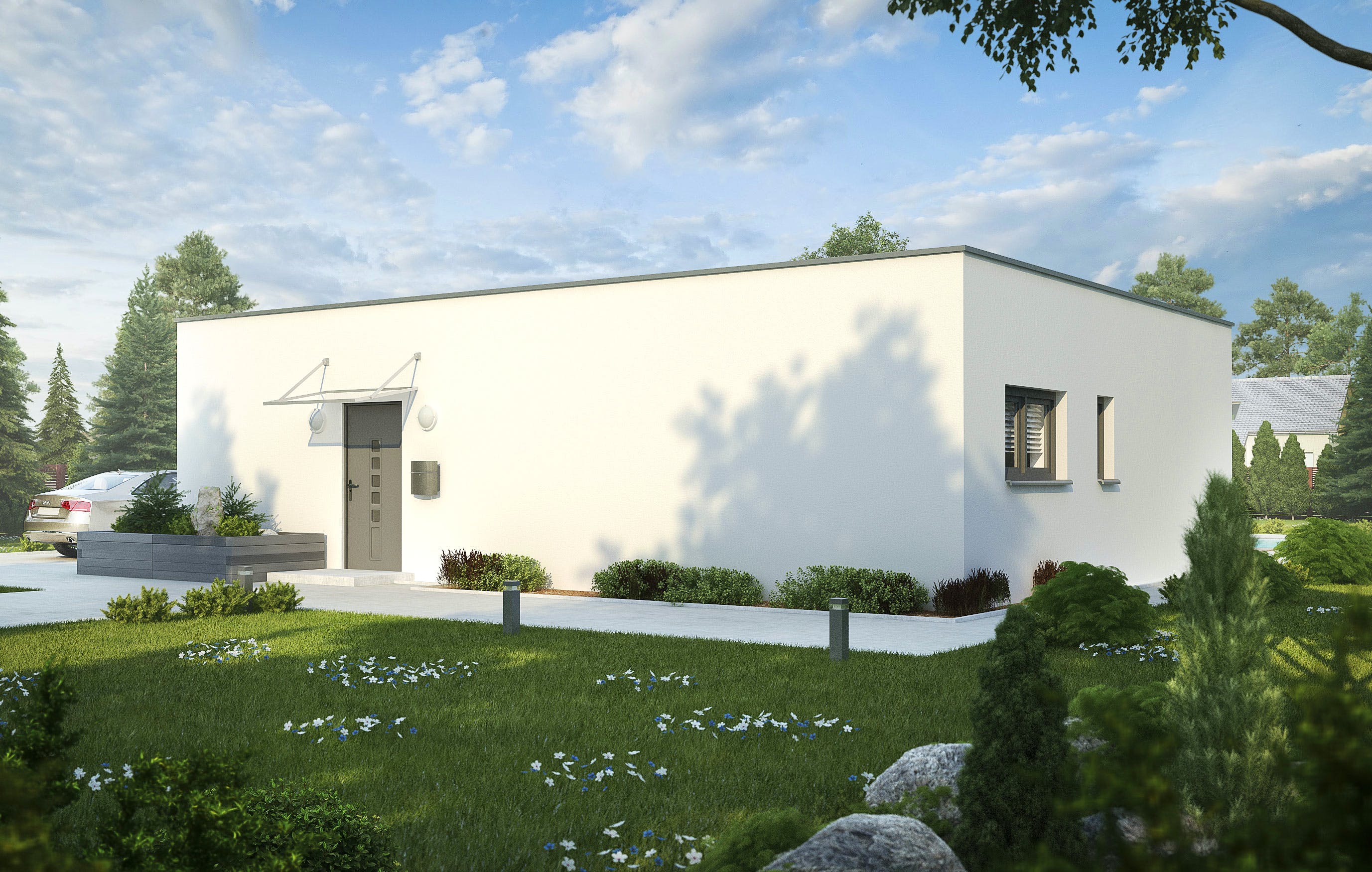 Fertighaus alea® FLAIR 1 von Wimberger, Bungalow Außenansicht 1