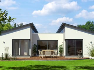 Fertighaus Bungalow Butterfly von Meisterstück-HAUS, Pultdachhaus Außenansicht 2