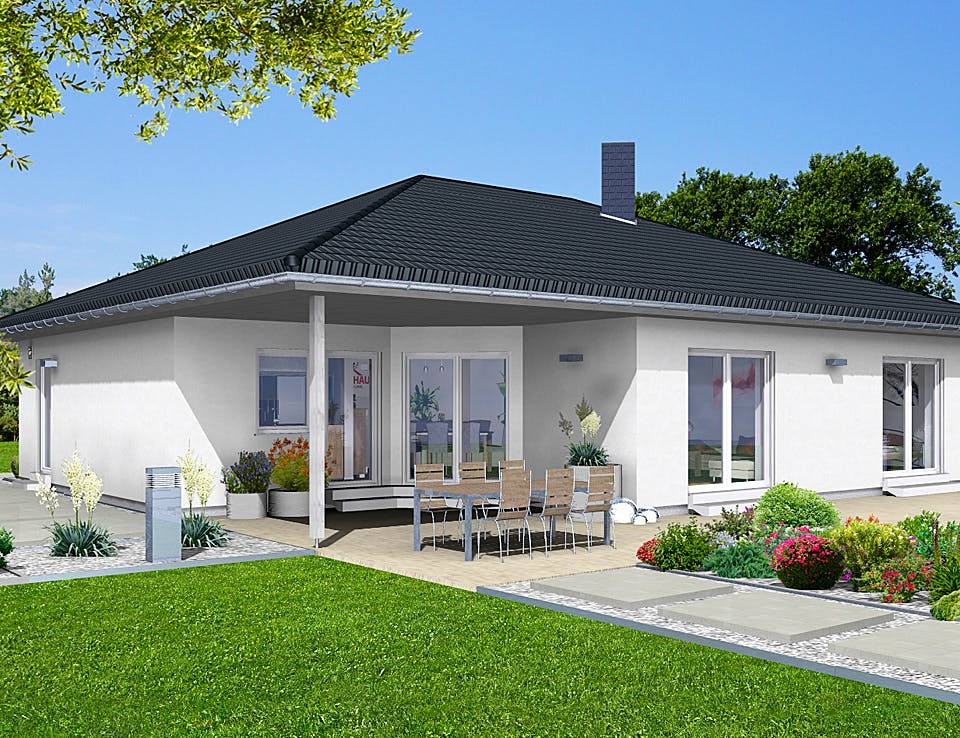 Fertighaus EDITION B 126 von Wolf-Haus Schlüsselfertig ab 334919€, Bungalow Außenansicht 1