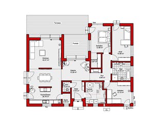 Fertighaus EDITION B 145.2 von WOLF-HAUS Schlüsselfertig ab 415775€, Bungalow Grundriss 1