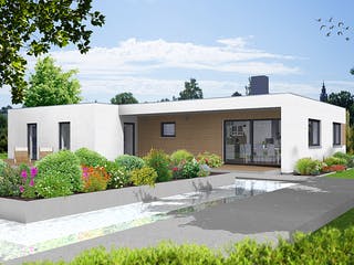 Fertighaus EDITION B 98 von WOLF-HAUS Schlüsselfertig ab 358720€, Bungalow Außenansicht 1