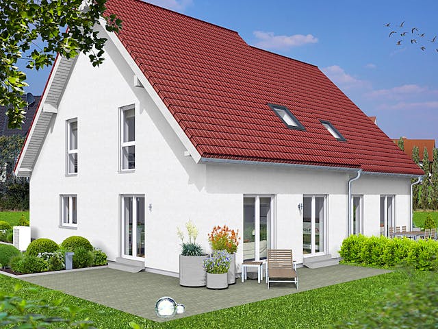 Fertighaus EDITION D 122/124 von WOLF-HAUS Schlüsselfertig ab 330106€, Satteldach-Klassiker Außenansicht 1 Fertighaus EDITION D 122/124 von WOLF-HAUS Schlüsselfertig ab 330106€, Satteldach-Klassiker Außenansicht 1