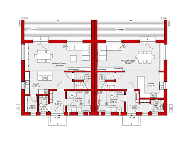 Fertighaus EDITION D 133/134 von WOLF-HAUS Schlüsselfertig ab 401842€, Satteldach-Klassiker Grundriss 1 Fertighaus EDITION D 133/134 von WOLF-HAUS Schlüsselfertig ab 401842€, Satteldach-Klassiker Grundriss 1