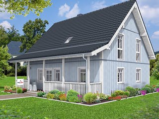 Fertighaus EDITION E 139 von WOLF-HAUS Schlüsselfertig ab 369515€, Satteldach-Klassiker Außenansicht 1