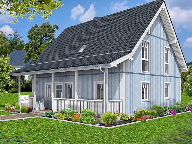 Fertighaus EDITION E 139 von WOLF-HAUS Schlüsselfertig ab 369515€, Satteldach-Klassiker Außenansicht 1