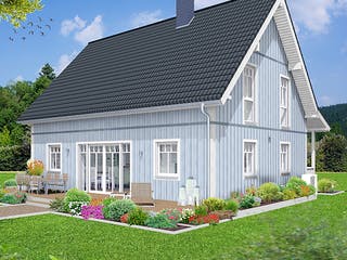 Fertighaus EDITION E 139 von WOLF-HAUS Schlüsselfertig ab 369515€, Satteldach-Klassiker Außenansicht 2