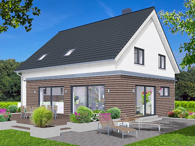 Fertighaus EDITION E 178 von WOLF-HAUS Schlüsselfertig ab 436734€, Satteldach-Klassiker Außenansicht 1 Fertighaus EDITION E 178 von WOLF-HAUS Schlüsselfertig ab 436734€, Satteldach-Klassiker Außenansicht 1