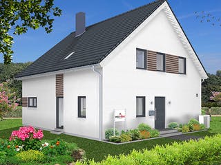 Fertighaus EDITION E 178 von WOLF-HAUS Schlüsselfertig ab 436734€, Satteldach-Klassiker Außenansicht 2