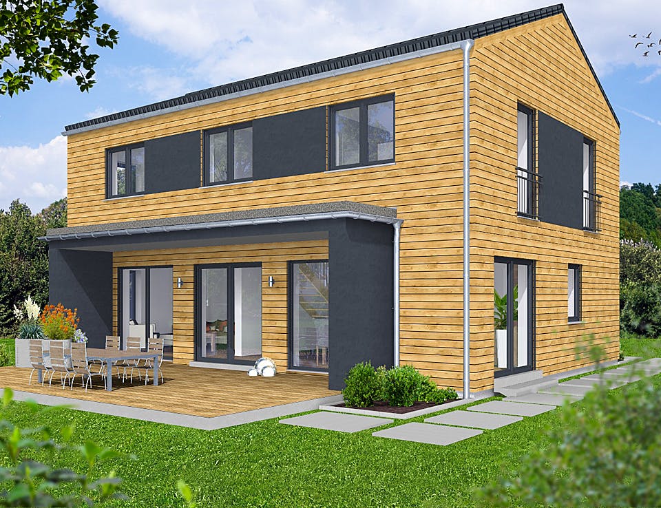 Fertighaus EDITION S 141 von Wolf-Haus Schlüsselfertig ab 398883€, Satteldach-Klassiker Außenansicht 1
