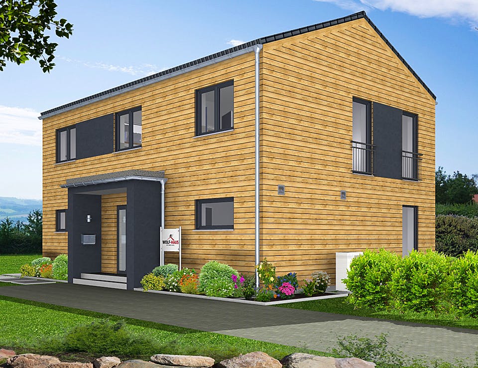 Fertighaus EDITION S 141 von Wolf-Haus Schlüsselfertig ab 398883€, Satteldach-Klassiker Außenansicht 2
