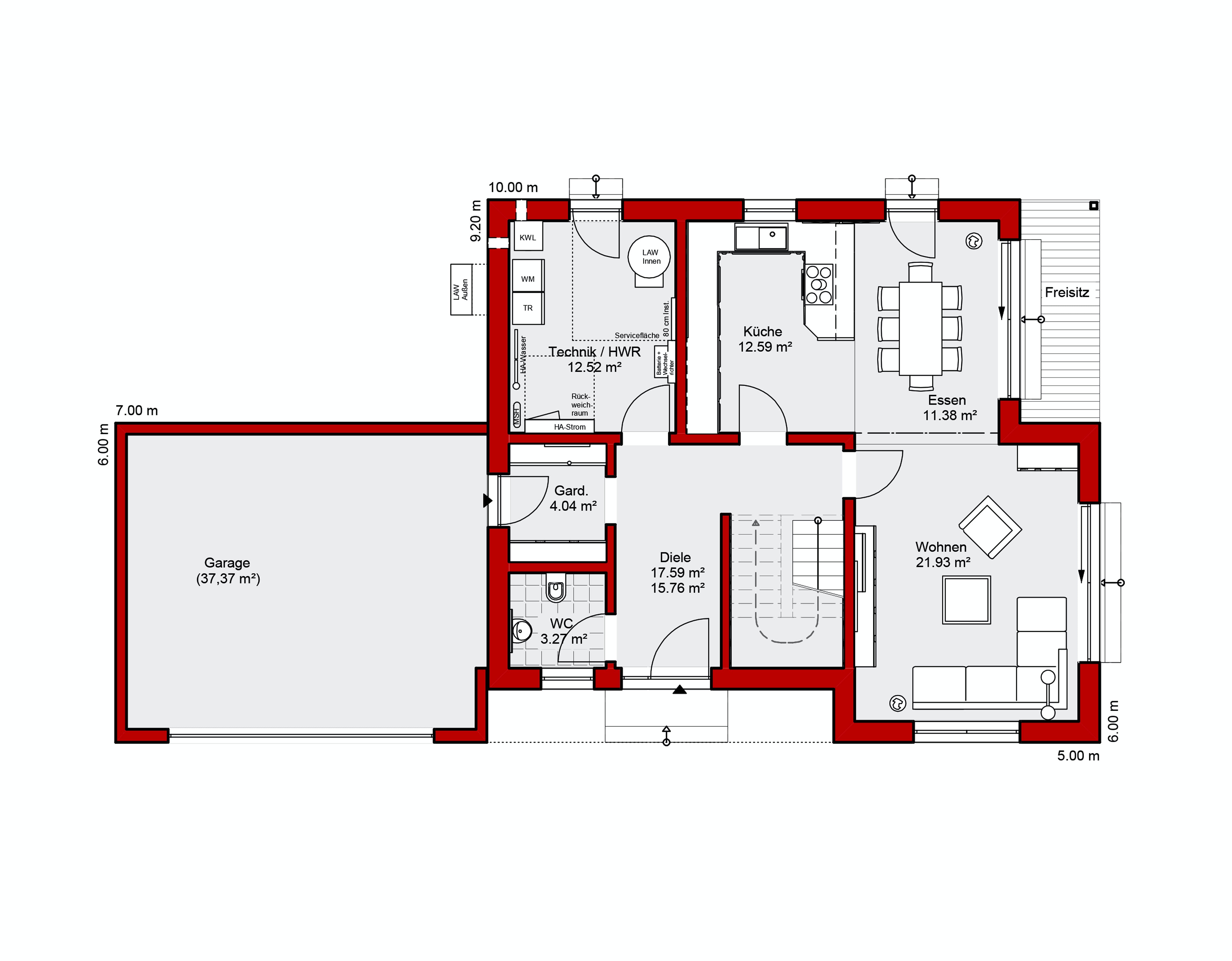 Fertighaus EDITION S 150 von Wolf-Haus Schlüsselfertig ab 465336€, Stadtvilla Grundriss 1