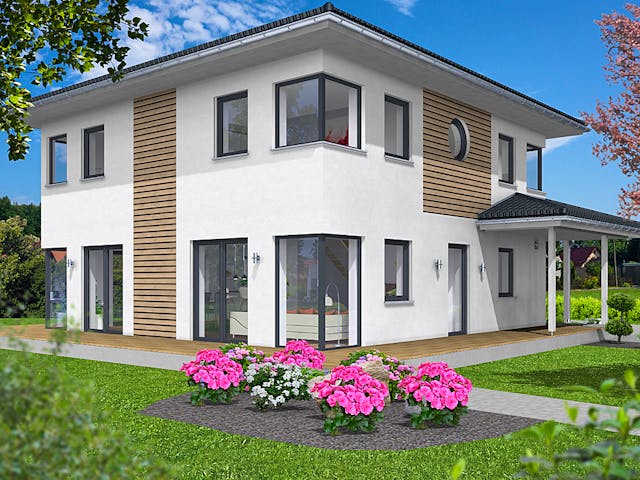 Fertighaus EDITION S 156 von WOLF-HAUS Schlüsselfertig ab 463574€, Stadtvilla Außenansicht 1 Fertighaus EDITION S 156 von WOLF-HAUS Schlüsselfertig ab 463574€, Stadtvilla Außenansicht 1