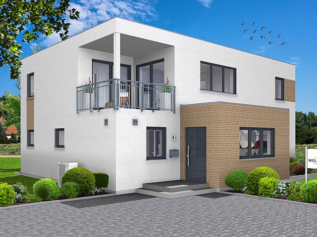 Fertighaus EDITION S 161 von WOLF-HAUS Schlüsselfertig ab 461646€, Cubushaus Außenansicht 1 Fertighaus EDITION S 161 von WOLF-HAUS Schlüsselfertig ab 461646€, Cubushaus Außenansicht 1
