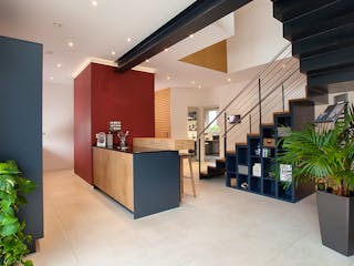 Fertighaus Musterhaus Poing von Wolf System, Pultdachhaus Innenansicht 2