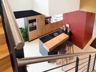 Fertighaus Musterhaus Poing von Wolf System, Pultdachhaus Innenansicht 4