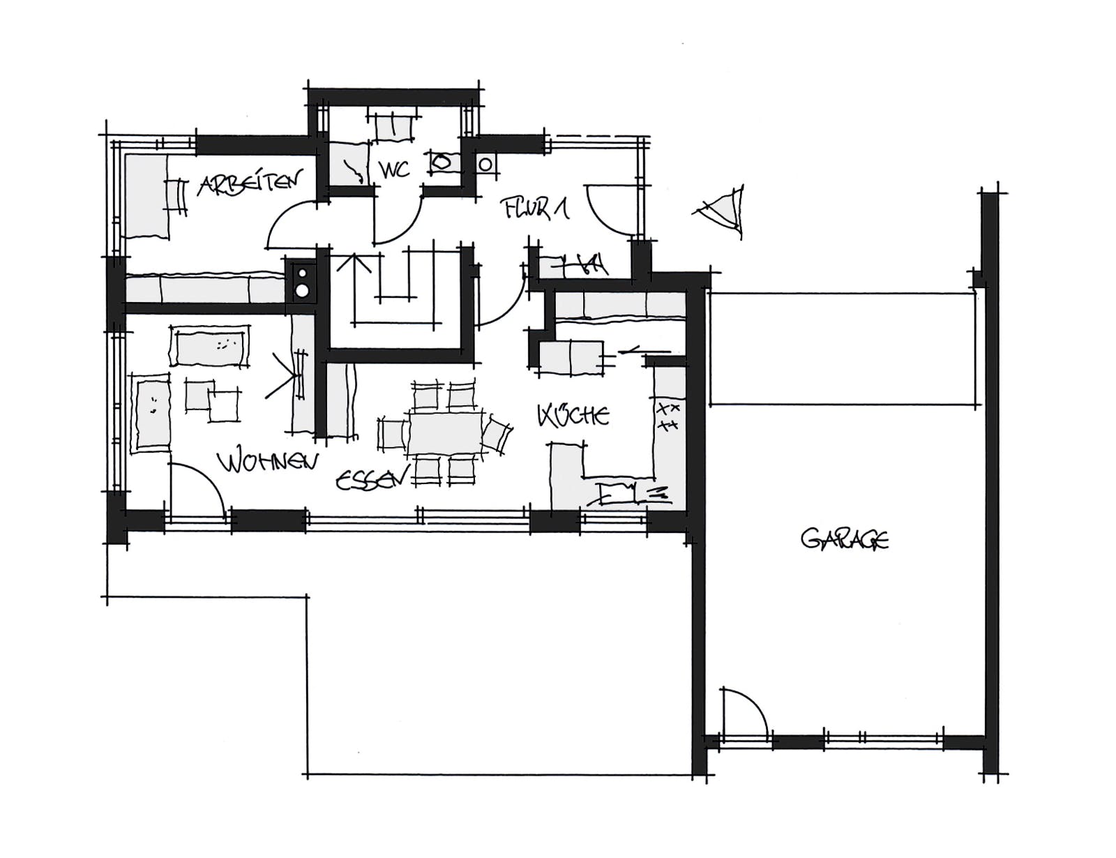 Fertighaus Kundenhaus Schwabmünchen von Wolf System, Cubushaus Grundriss 1