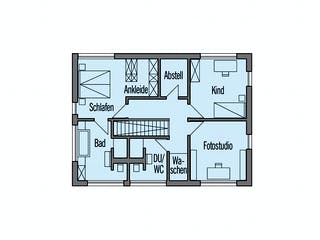 Fertighaus Wriedt von Bau-Fritz Schlüsselfertig ab 540000€, Satteldach-Klassiker Grundriss 2