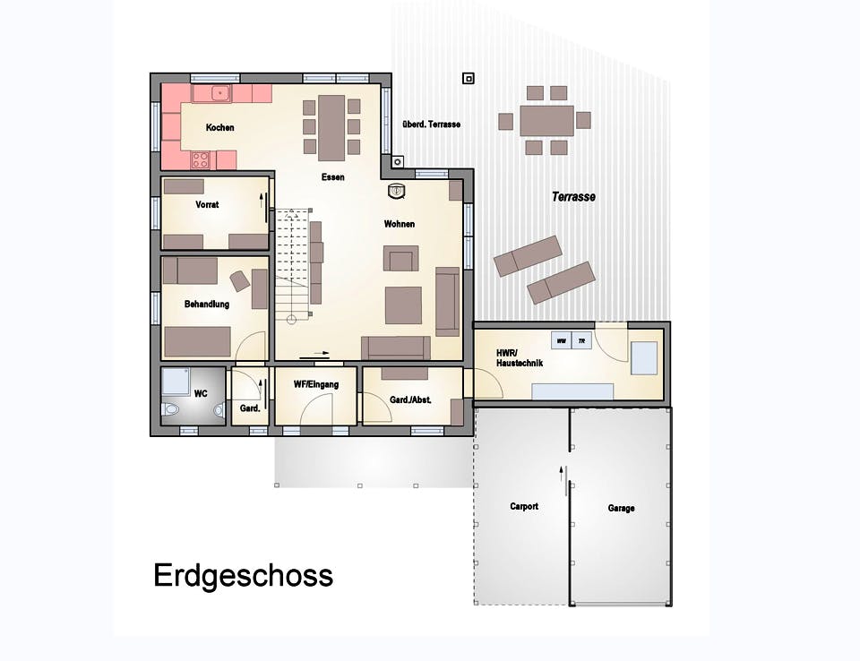 Fertighaus Haus Bretten von Wiese und Heckmann, Satteldach-Klassiker Grundriss 1