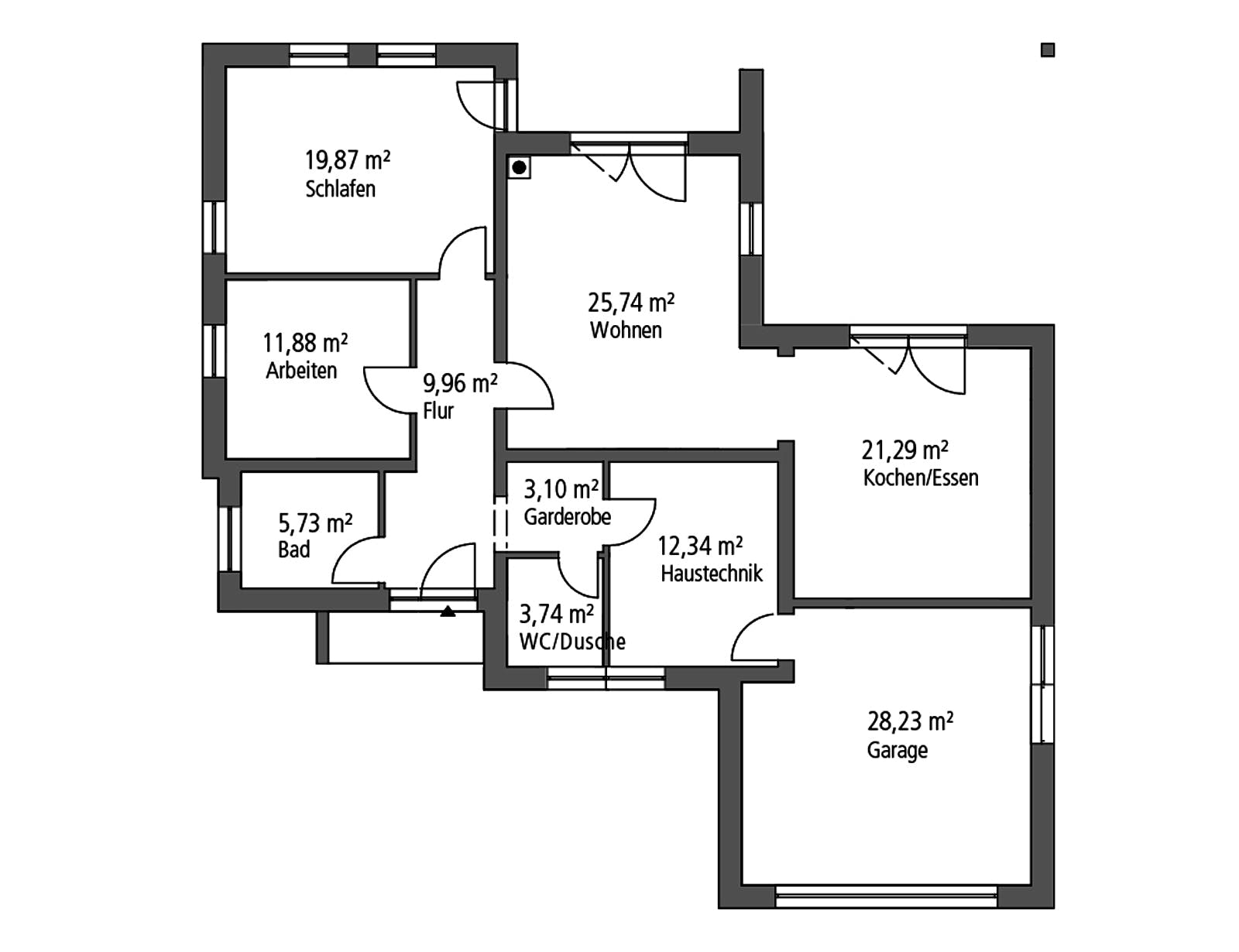Massivhaus Bungalow BGL 114 von Ytong Bausatzhaus Bausatzhaus ab 173000€, Bungalow Grundriss 1