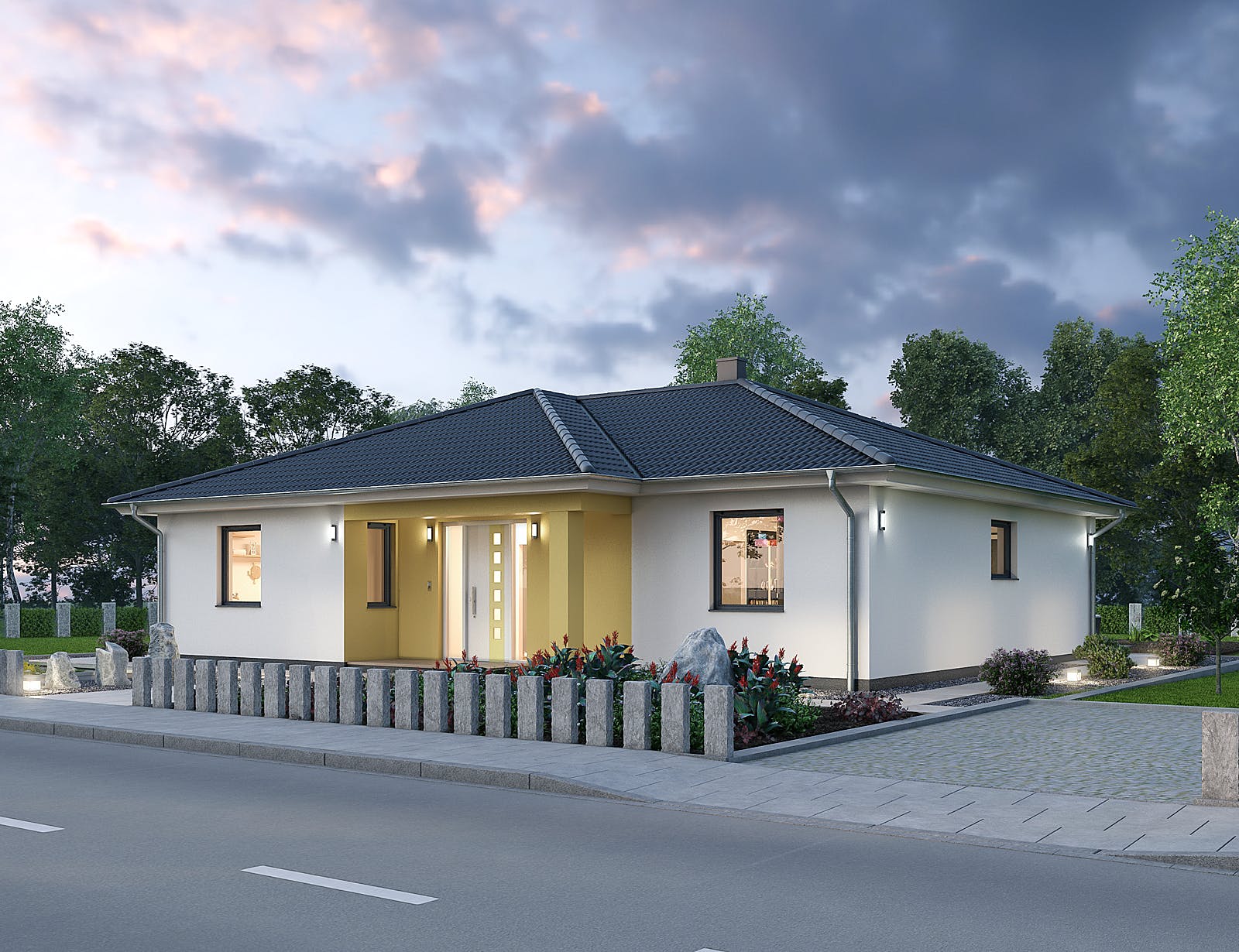 Massivhaus Bungalow BGL 120 von Ytong Bausatzhaus Bausatzhaus ab 172000€, Bungalow Außenansicht 1