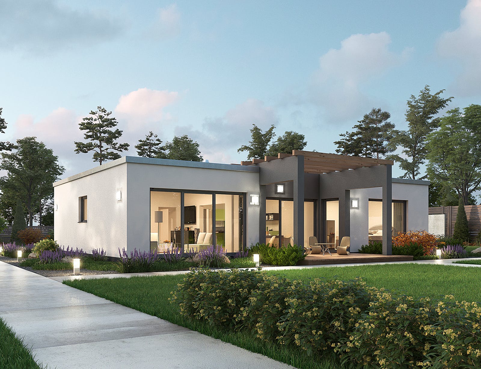 Massivhaus Bungalow BGL 121 von Ytong Bausatzhaus Bausatzhaus ab 173000€, Bungalow Außenansicht 2