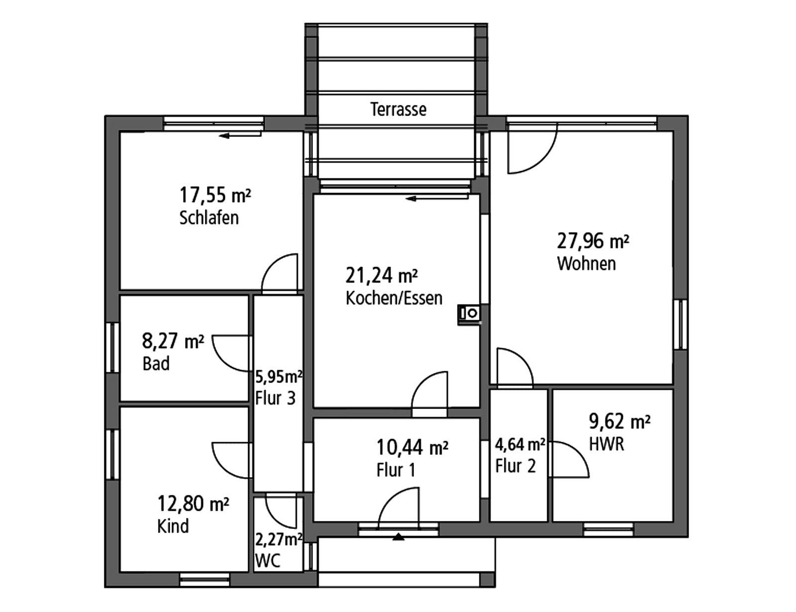 Massivhaus Bungalow BGL 121 von Ytong Bausatzhaus Bausatzhaus ab 173000€, Bungalow Grundriss 1