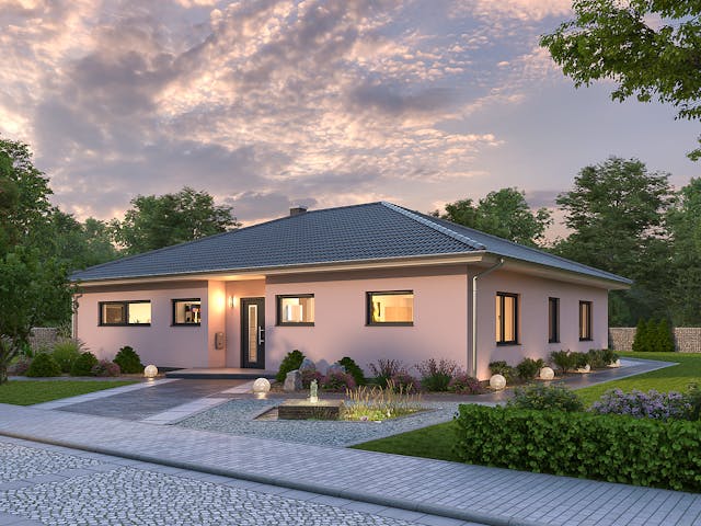 Massivhaus Bungalow BGL 154 von Ytong Bausatzhaus, Bungalow Außenansicht 1 Massivhaus Bungalow BGL 154 von Ytong Bausatzhaus, Bungalow Außenansicht 1