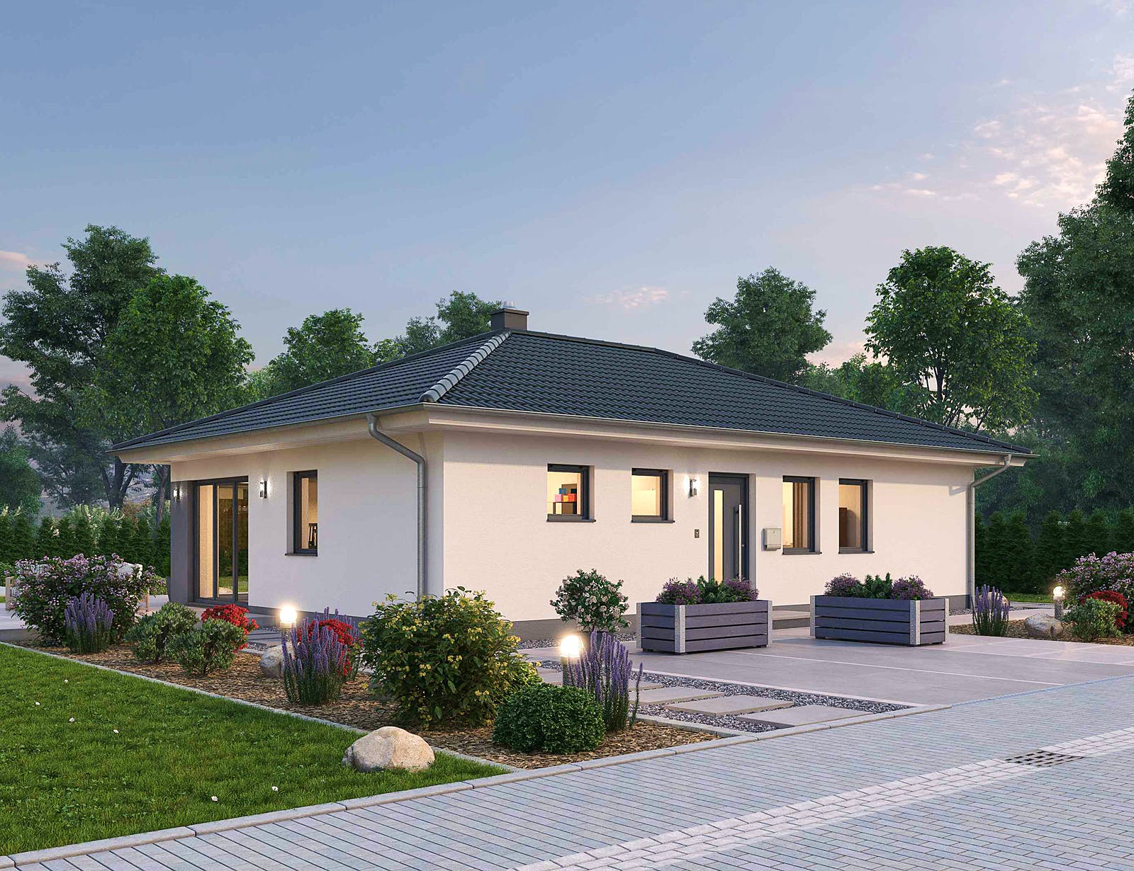 Massivhaus Bungalow BGL 87 von Ytong Bausatzhaus, Bungalow Außenansicht 1