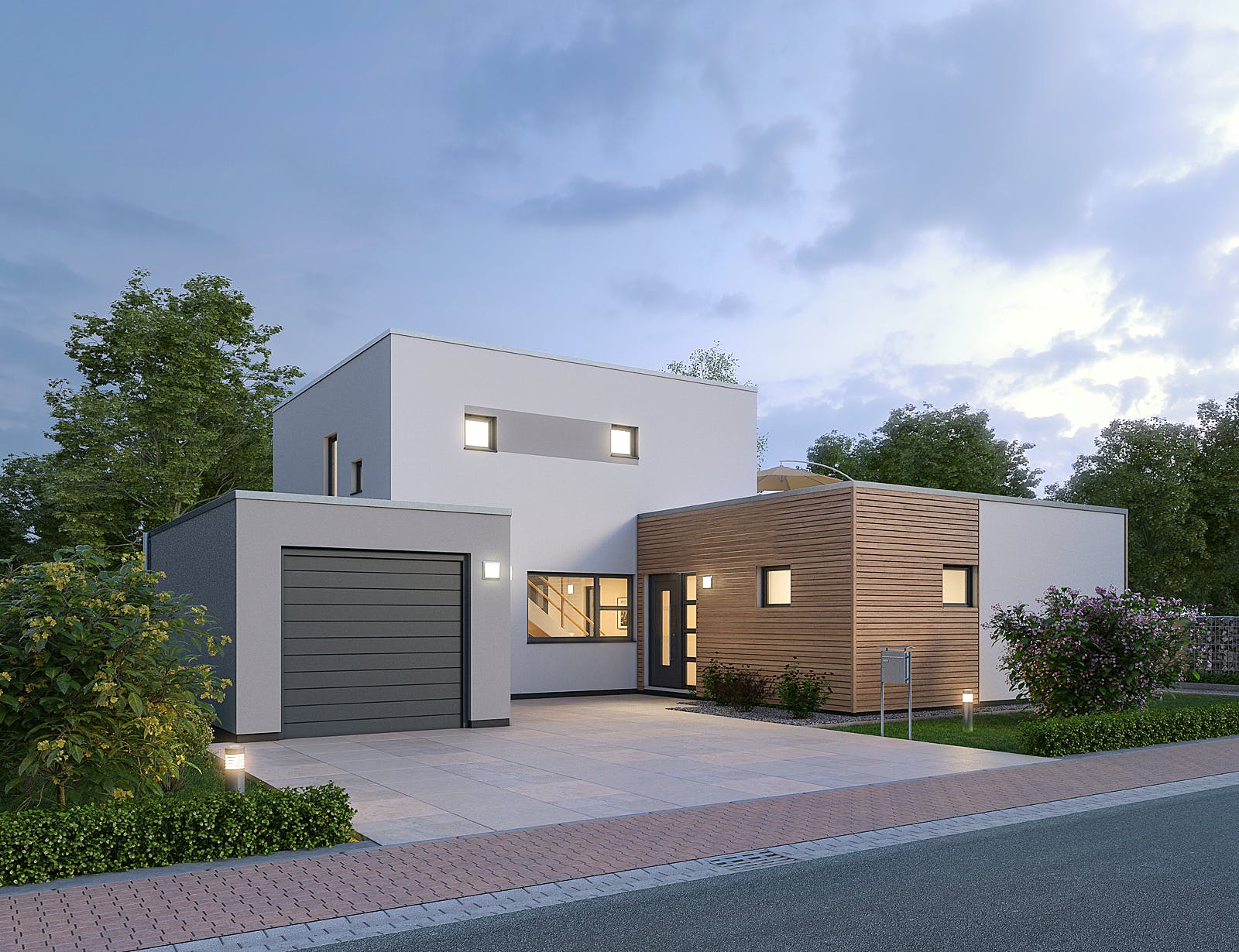 Massivhaus Einfamilienhaus BHS 146 von Ytong Bausatzhaus Bausatzhaus ab 197000€, Cubushaus Außenansicht 1