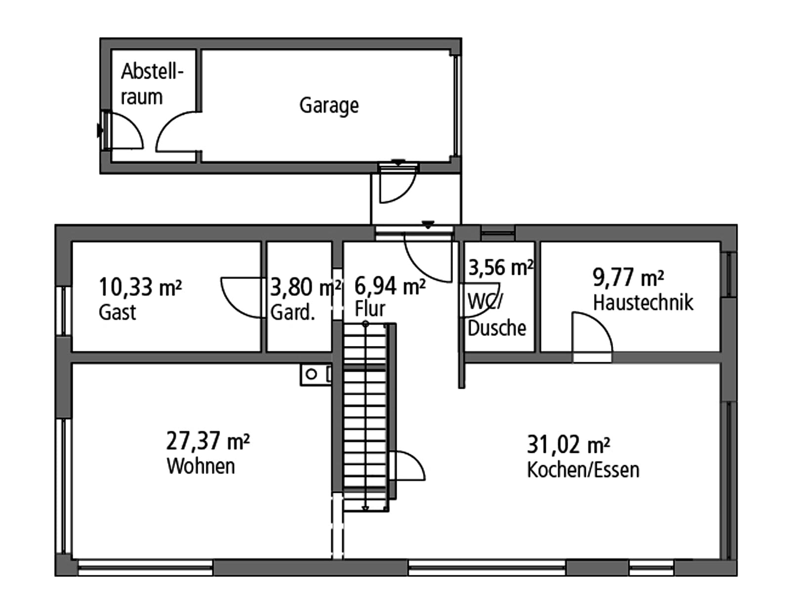 Massivhaus Einfamilienhaus BHS 182 von Ytong Bausatzhaus, Cubushaus Grundriss 1