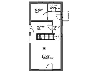 Massivhaus Einfamilienhaus EFH 122 von Ytong Bausatzhaus, Satteldach-Klassiker Grundriss 1